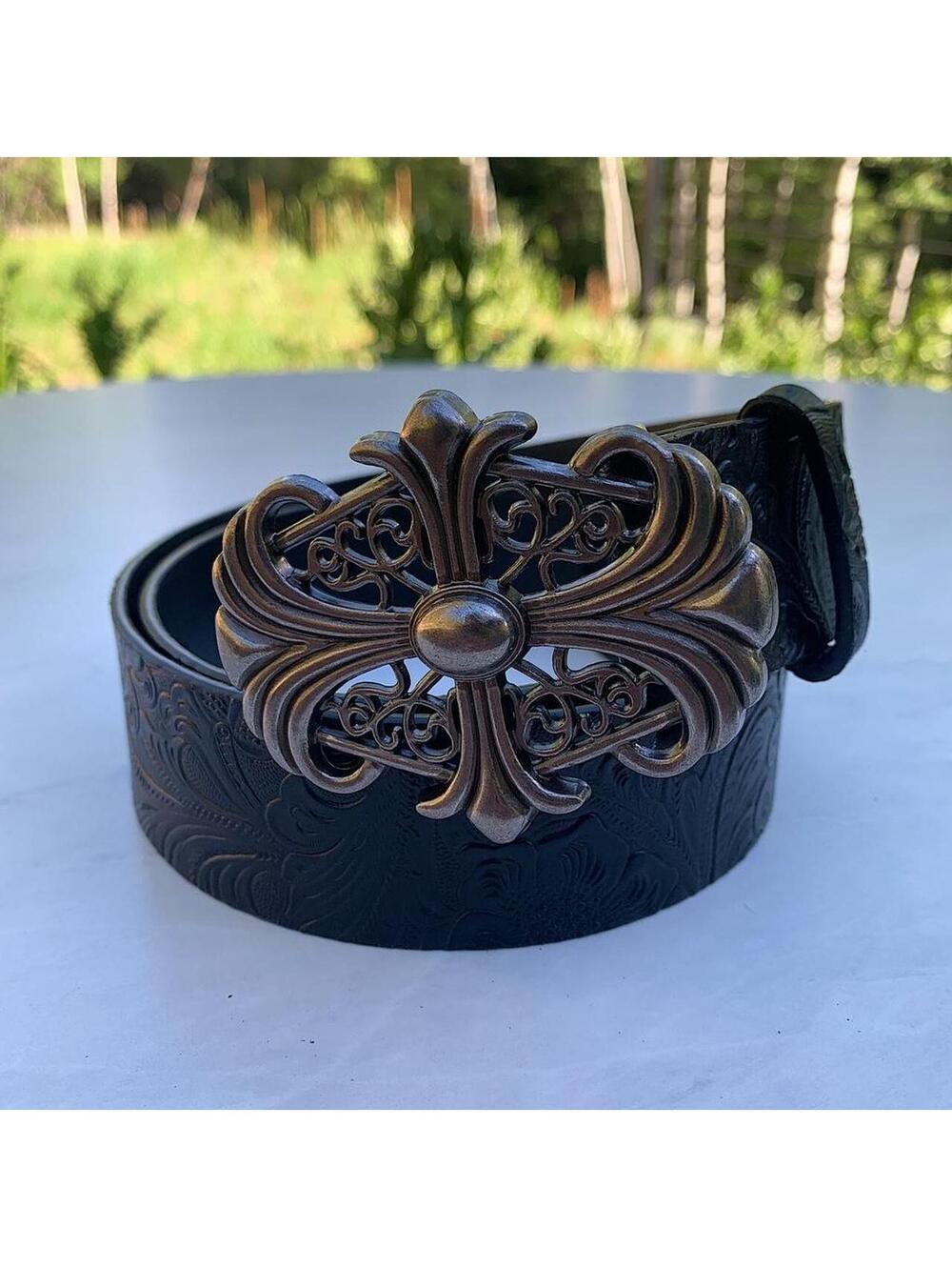 Y2K Black Unique Cross Belt 38 Inch